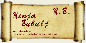 Minja Bubulj vizit kartica